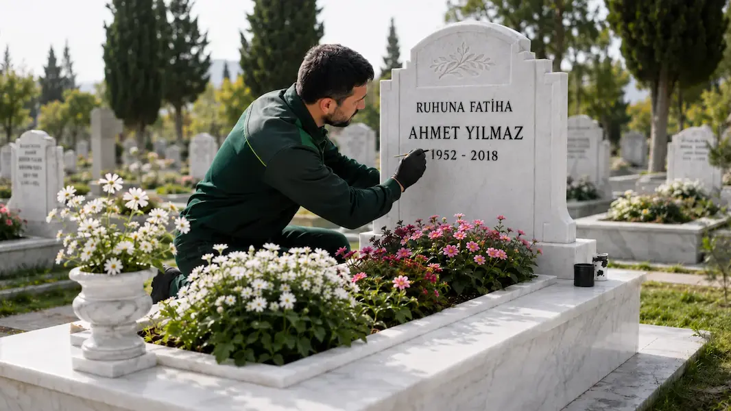 Mezar ismi boyama hizmeti